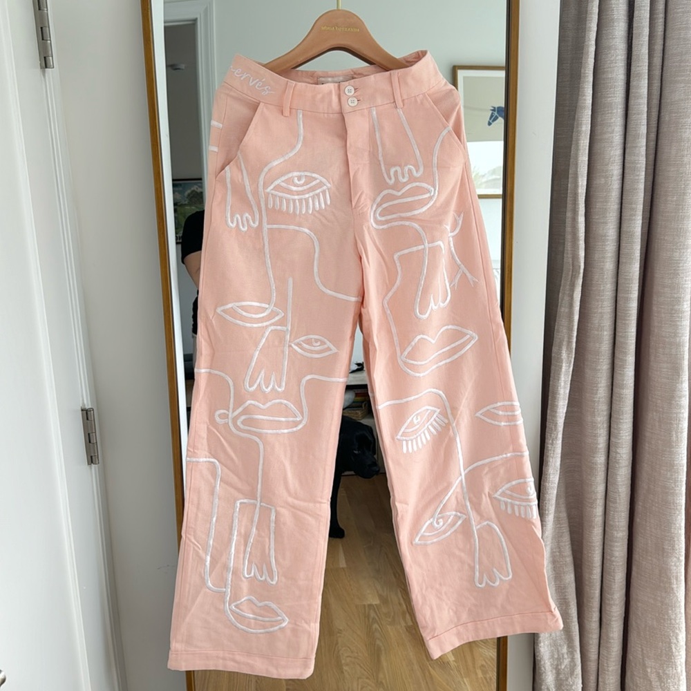 WORN ONCE Maison Les Énervés Wide Leg Stitched Pants